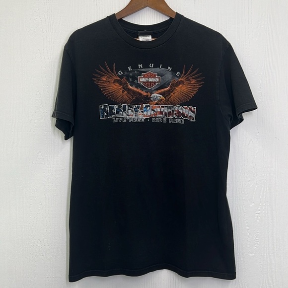 Harley Davidson - 2009 Beach House Pinup Motorcycle Shallotte NC T Shirt Large - Picture 6 of 10